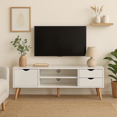 MESA TV FIANO BLANCA 120 PATA MADERA ESTILO NORDICO MESA TV FIANO BLANCA 120 PATA MADERA ESTILO NORDICO