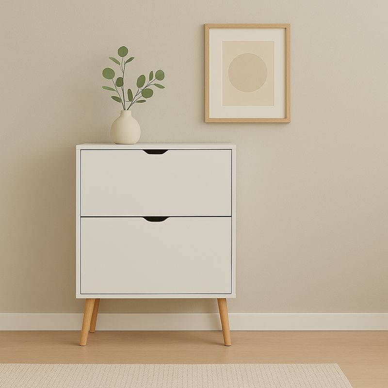 ZAPATERO FIANO BLANCO DOS PUERTAS PATA MADERA ESTILO NORDICO ZAPATERO FIANO BLANCO DOS PUERTAS PATA MADERA ESTILO NORDICO
