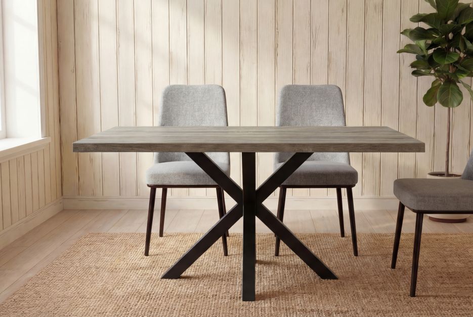 MESA DE COMEDOR FIJA 140 x 80 ROBLE Y PATA METALICA ESTILO INDUSTRIAL MESA DE COMEDOR FIJA 140 x 80 ROBLE Y PATA METALICA ESTILO INDUSTRIAL