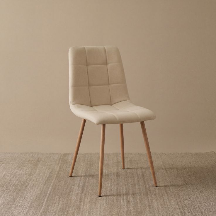 SILLA DE COMEDOR PORTLAND TEJIDO BEIGE PATA ROBLE ESTILO NORDICO SILLA DE COMEDOR PORTLAND TEJIDO BEIGE PATA ROBLE ESTILO NORDICO