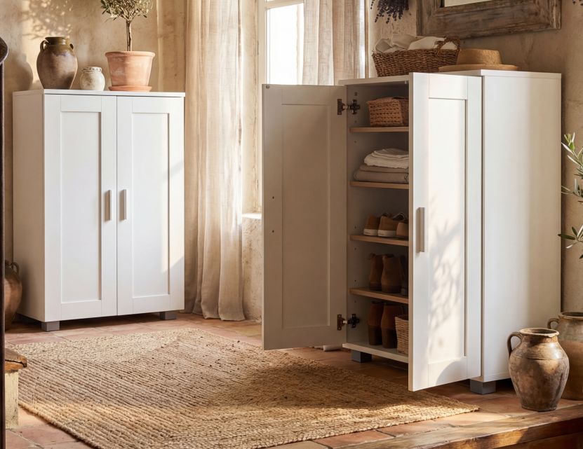 ZAPATERO 2 PUERTAS ABATIBLES BLANCO NAPOLES ESTILO NORDICO ZAPATERO 2 PUERTAS ABATIBLES BLANCO NAPOLES ESTILO NORDICO