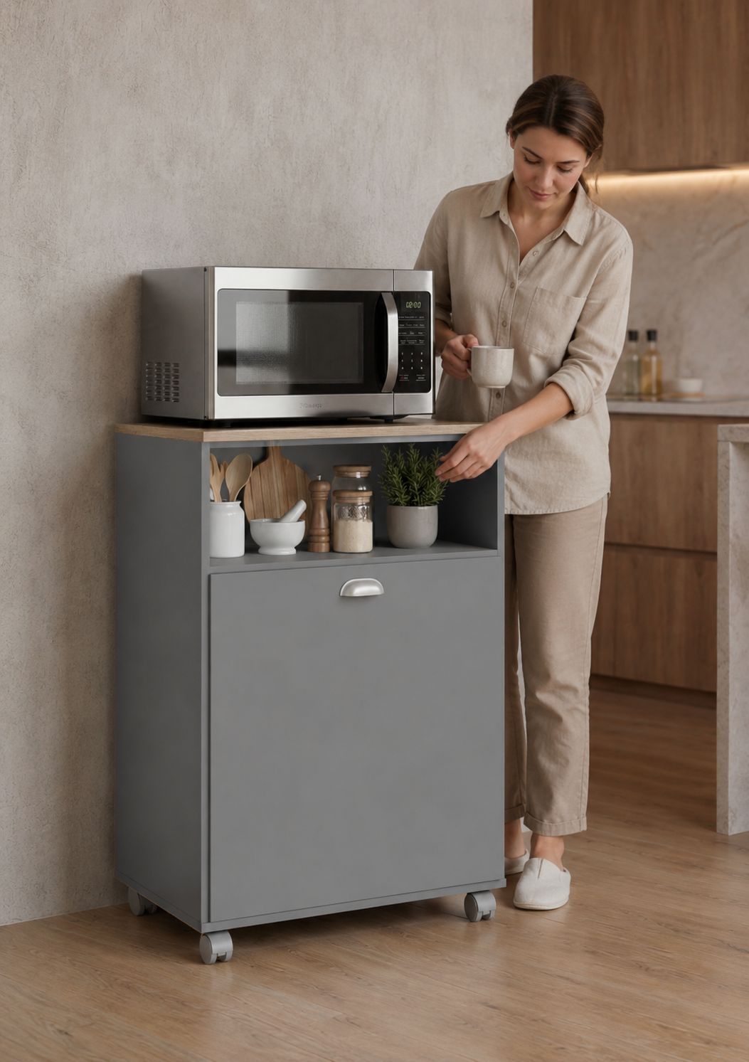 MUEBLE AUXILIAR LAVANDERIA RUEDAS GRIS BAKERY2 MUEBLE AUXILIAR LAVANDERIA RUEDAS GRIS BAKERY2