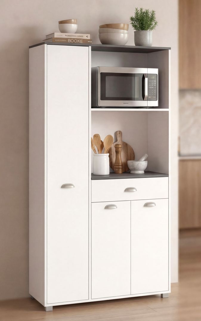 BUFFET ASFELD2 MULTIPUERTAS BLANCO Y GRAFITO PARA COCINA