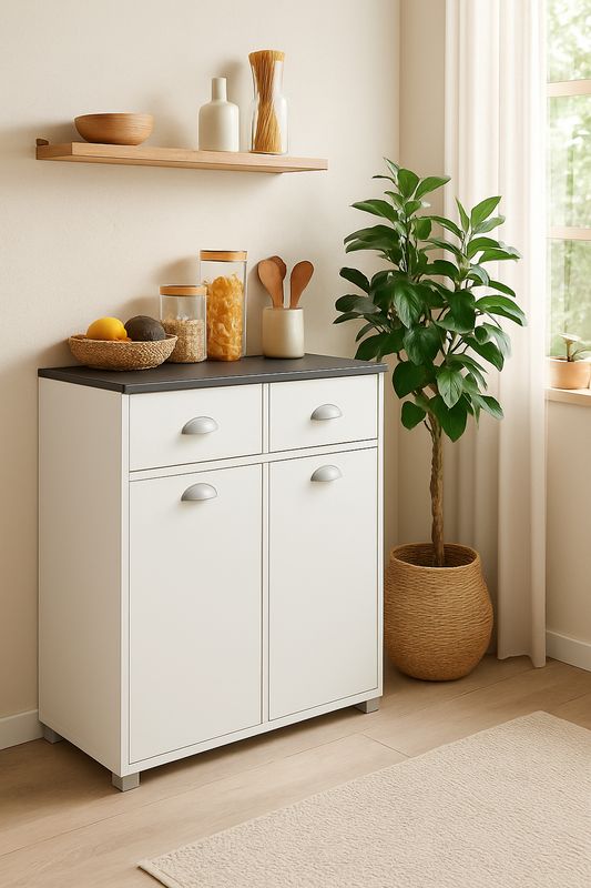 BUFFET BAJO ASFELD2 BLANCO Y GRAFITO ESTILO MODERNO BUFFET BAJO ASFELD2 BLANCO Y GRAFITO ESTILO MODERNO