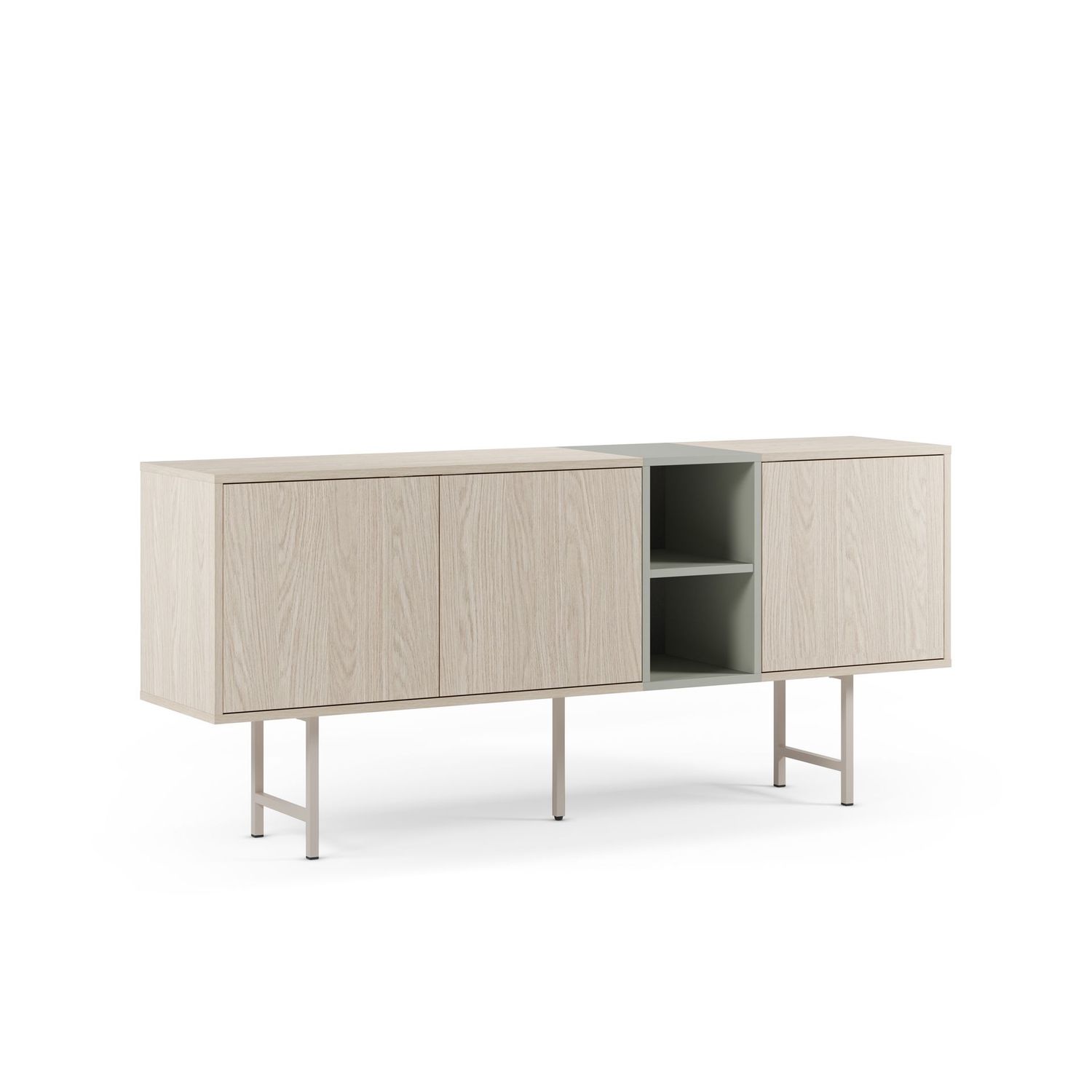 APARADOR THEA 3 PUERTAS 2 HUECOS 180 CM PUSULA/VERDE PIE CREMA APARADOR THEA 3 PUERTAS 2 HUECOS 180 CM PUSULA/VERDE PIE CREMA