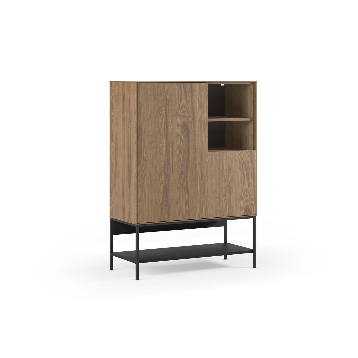 MUEBLE AUXILIAR ALTO AMIRA 2 PUERTAS 2 HUECOS ROBLE-UD/NEGRO MUEBLE AUXILIAR ALTO AMIRA 2 PUERTAS 2 HUECOS ROBLE-UD/NEGRO