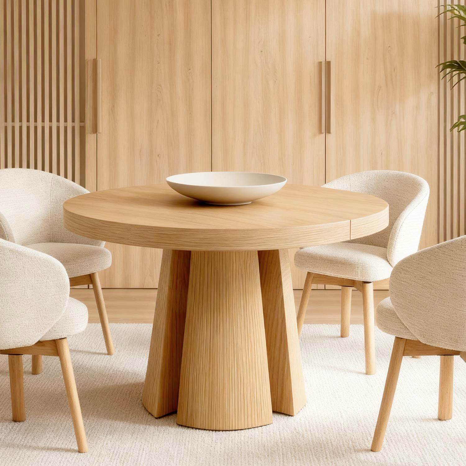 MESA DE COMEDOR REDONDA EXTENSIBLE MARCELLA 100 CM ROBLE MESA DE COMEDOR REDONDA EXTENSIBLE MARCELLA 100 CM ROBLE