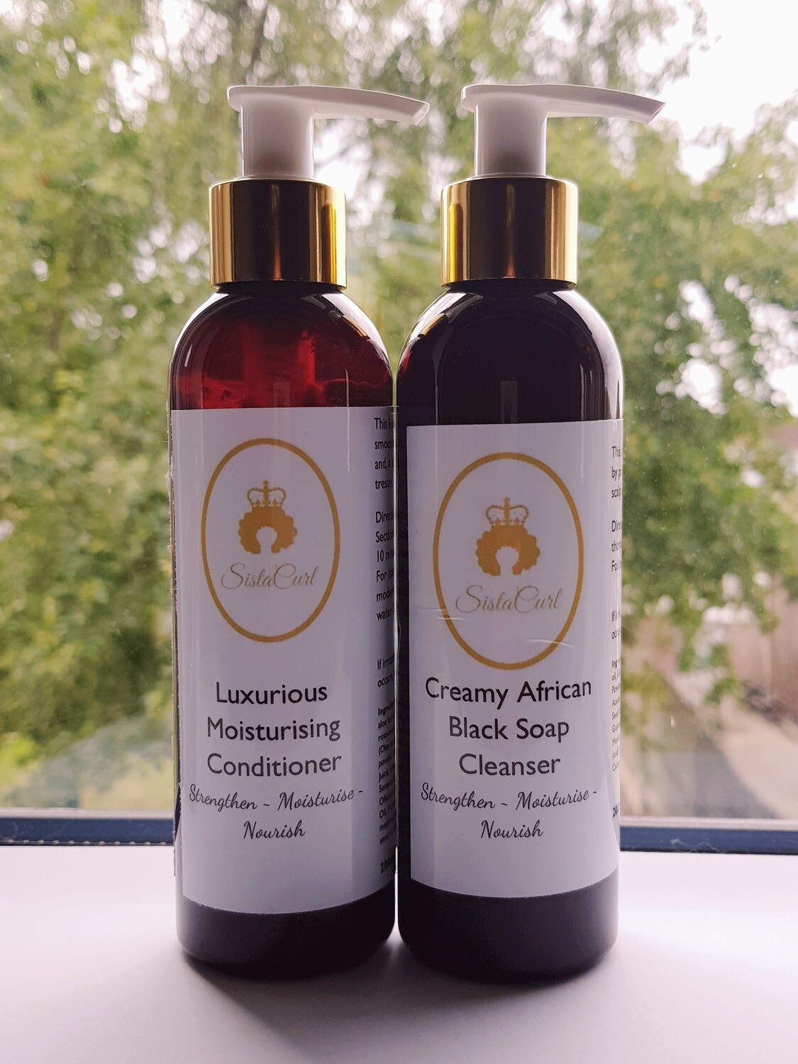 African Black Soap cleanser and Luxurious Moisturising Conditioner Set