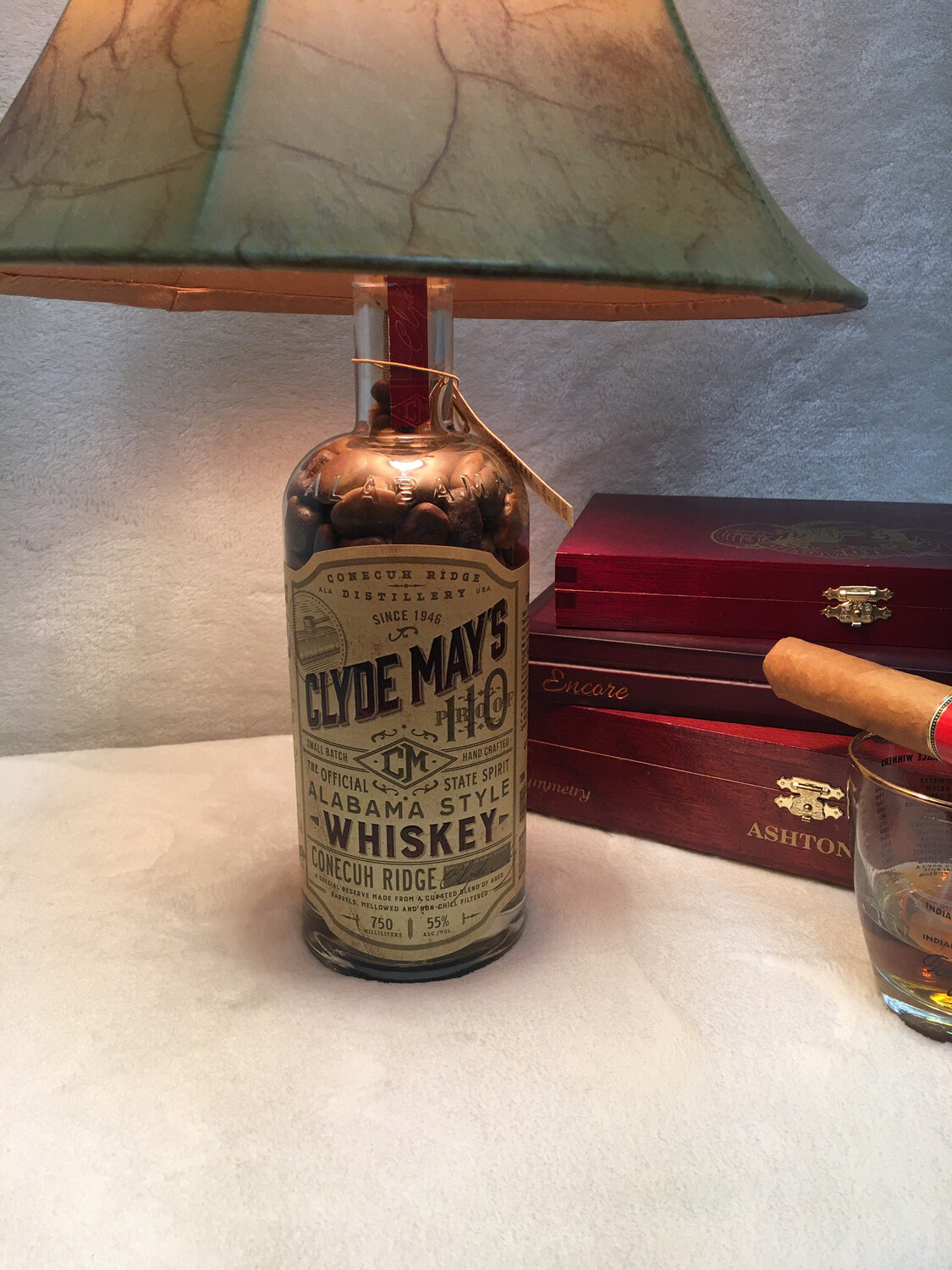 Clyde Mays Whiskey Bourbon Bottom Lamp