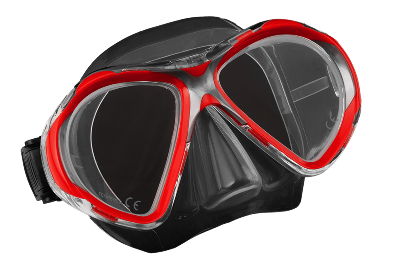 ScubaForce Maske  VISION II MASK Rot Transparent