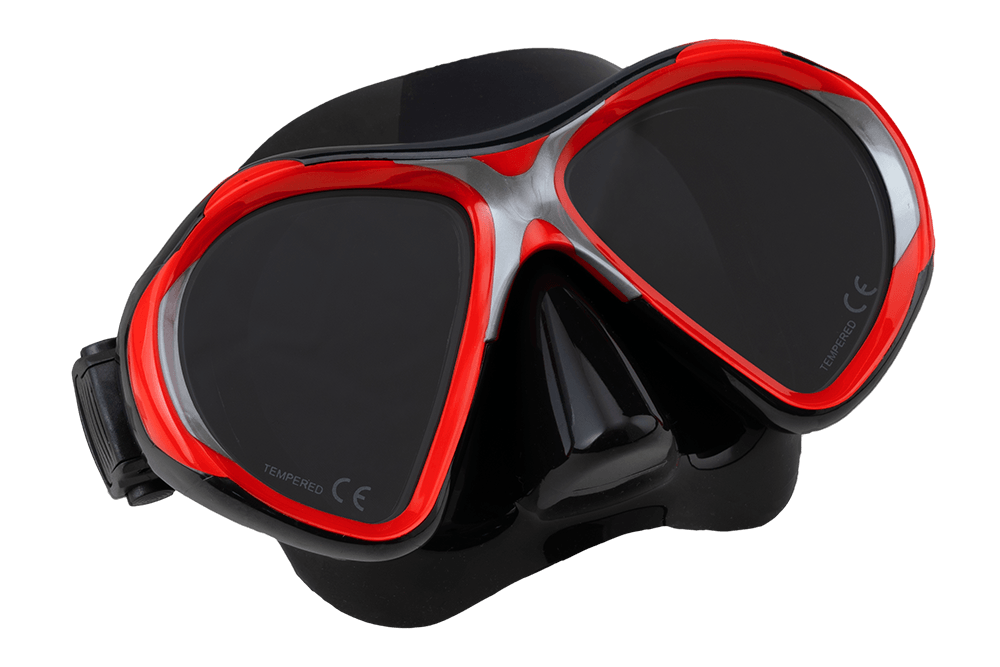 Scuba Force Vision II Mask Rot- Schwarz