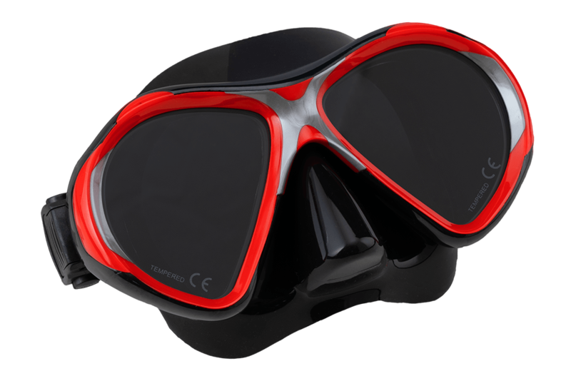 Scuba Force Vision II Mask Rot- Schwarz