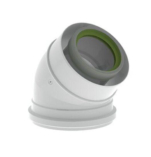 Remeha Abgasbogen PP 80/125 45° Weiss