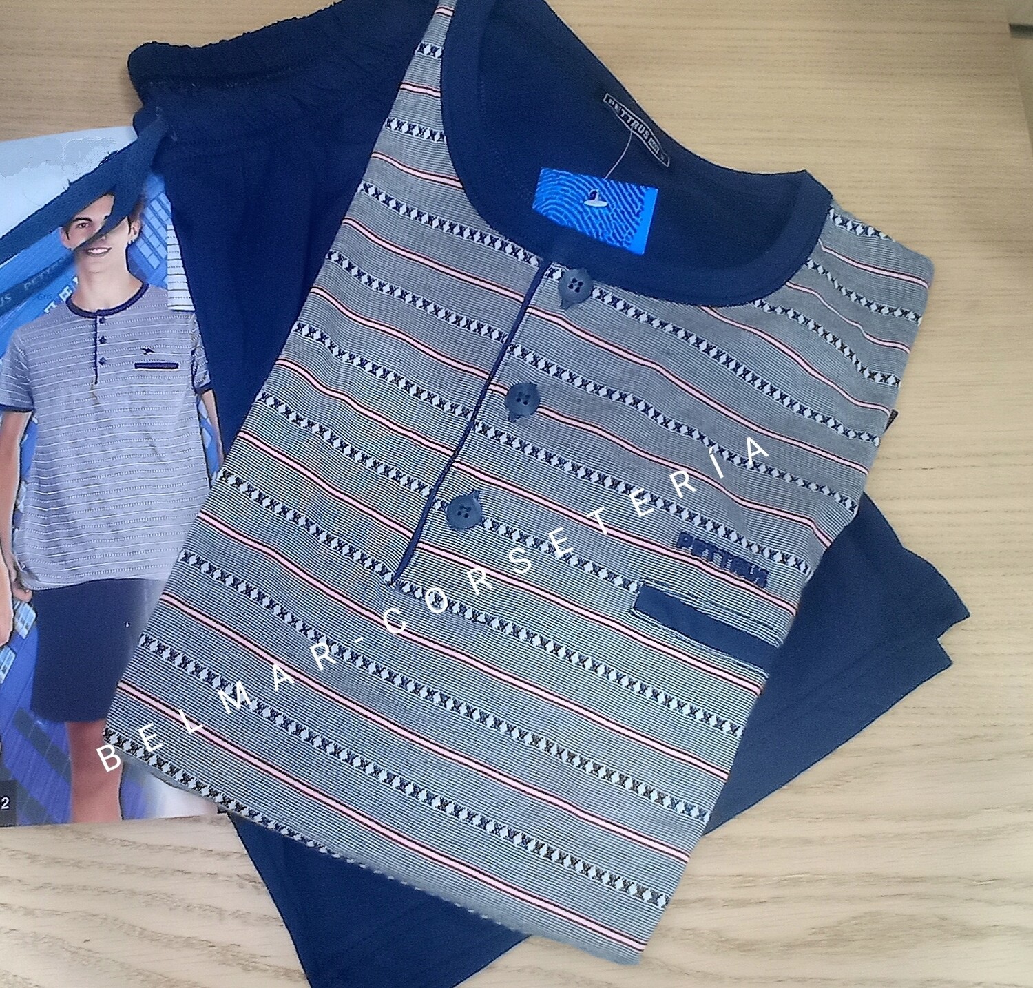 Pijama Pettrus Stripes Red & Blue