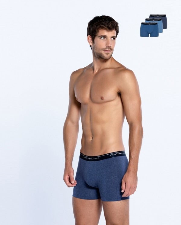 Pack 3 Boxers Punto Blanco 53438 Basics blue