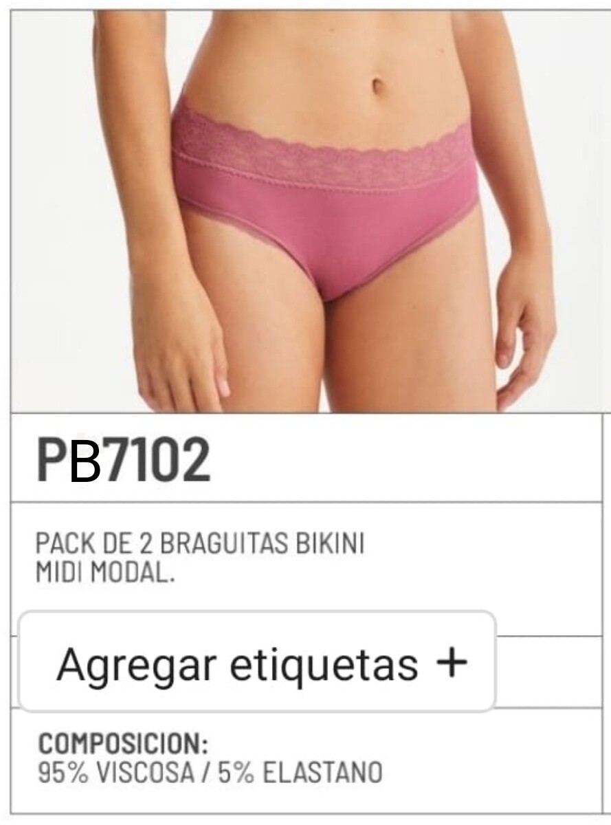 Pack 2 braguitas Promise PB7102 Modal