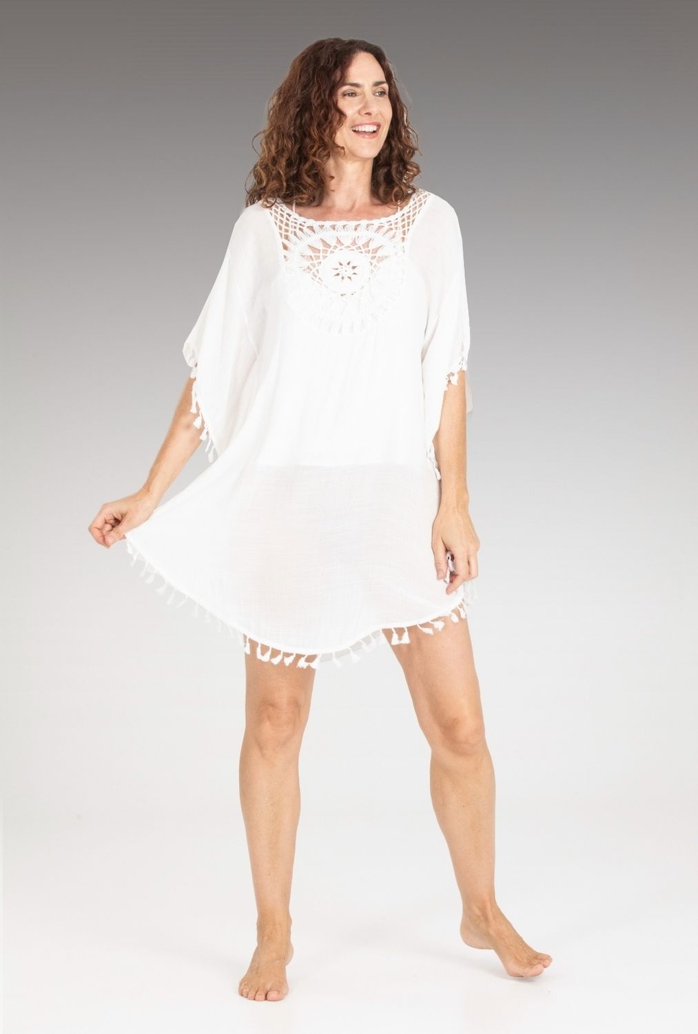 Caftán crochet blanco Pettrus 3624