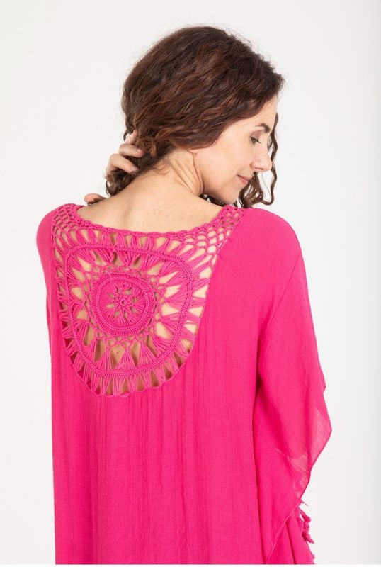 Caftán Crochet Fucsia Pettrus 3624