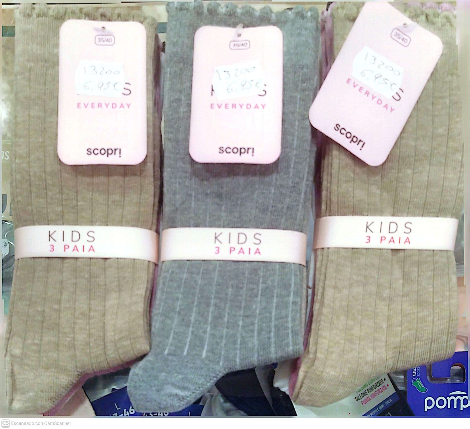 Pack 3 Calcetines Scopri TABATA canalé
