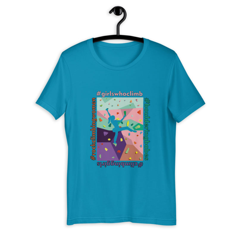 Women Who Climb Women&#39;s Indoor Climbing Clothes Front Print T Shirt Light Colours