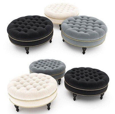Upholstered Ottoman round