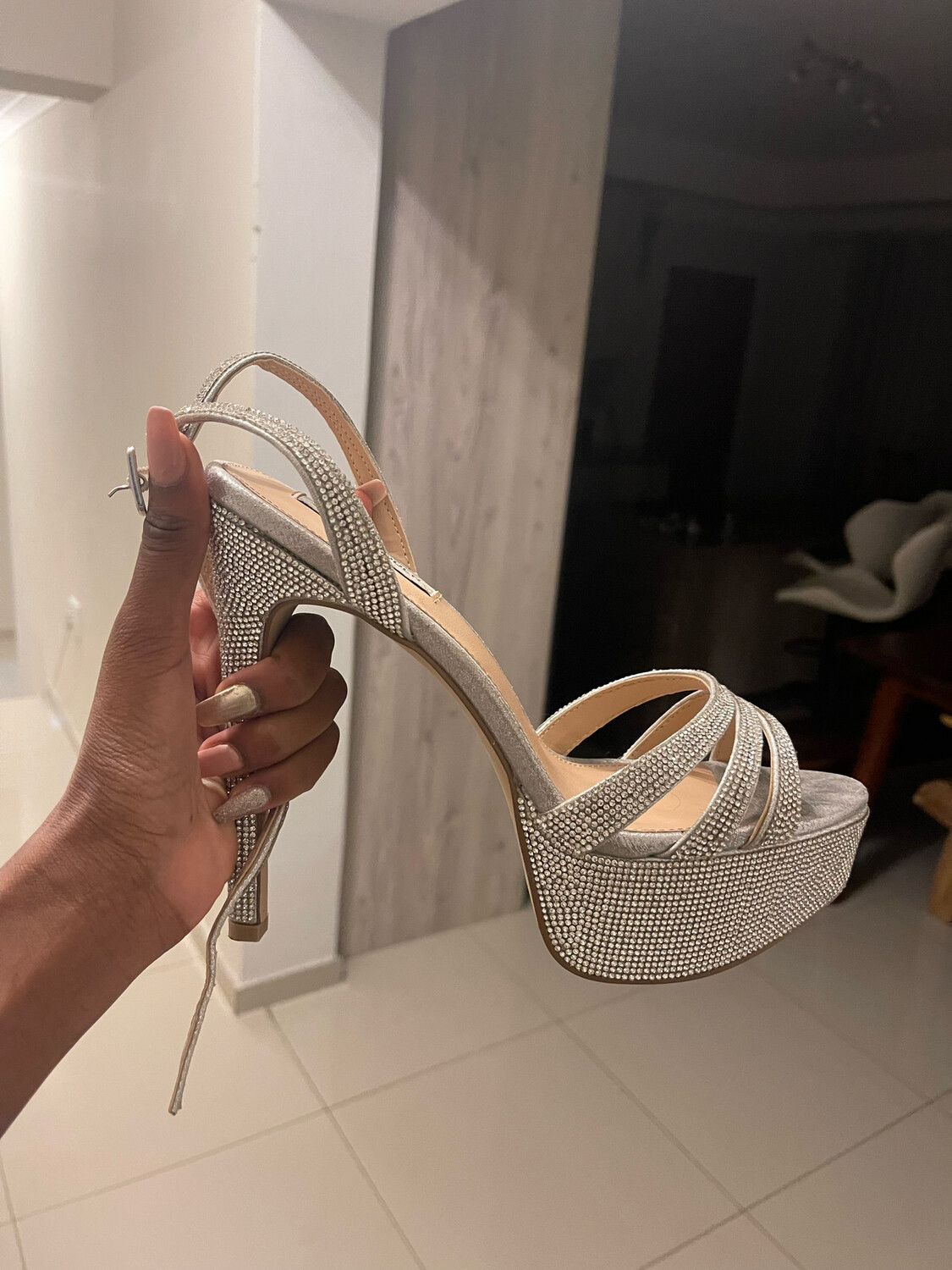 Silver High Heels