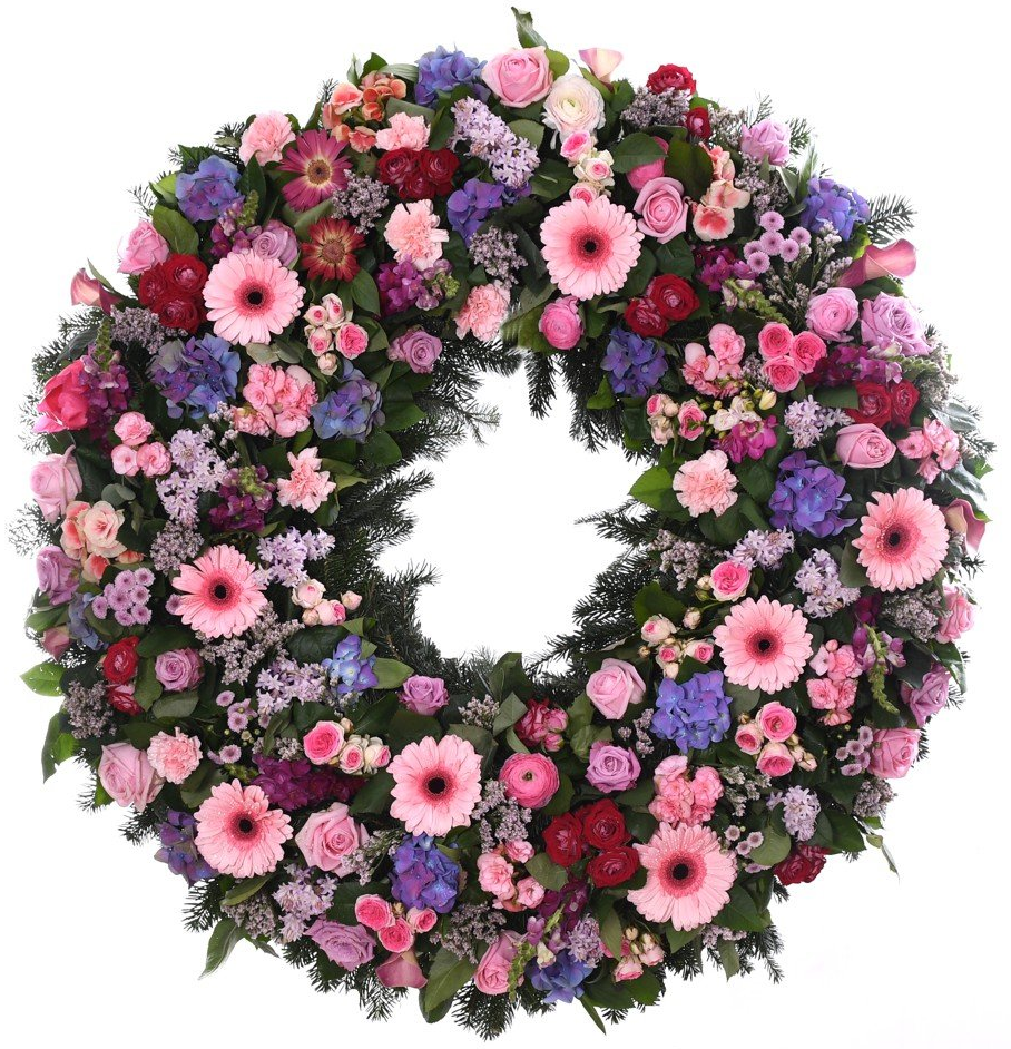 Corona Floral Variada con Rosas y Gerberas
