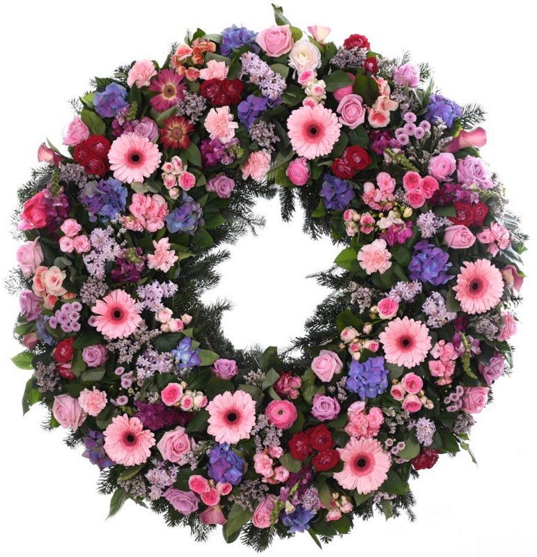 Corona Floral Variada con Rosas y Gerberas
