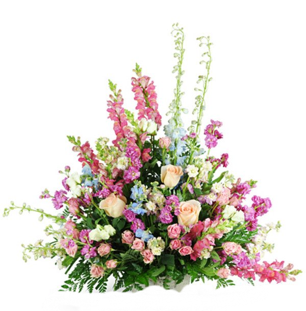 Centro elaborado con Lirios Rosados y Rosas