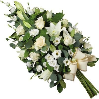 Ramo De Flores Blancas Lirios, Claveles, Astroemelias y Rosas