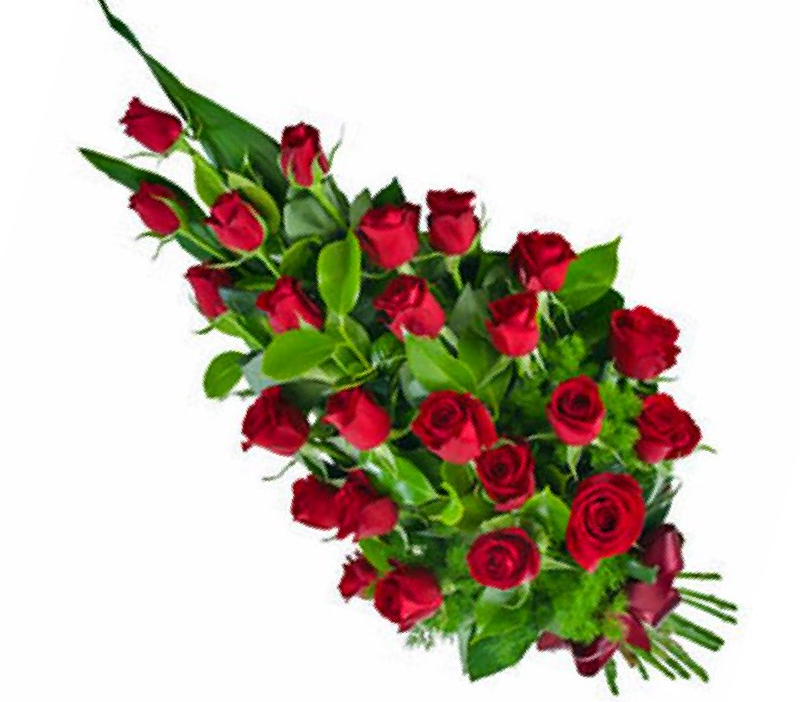 Ramo de Rosas Rojas, Paniculata y verdes