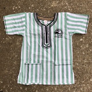 CYAM Light Green Stripe Dashiki w/ Black CYAM Emblem