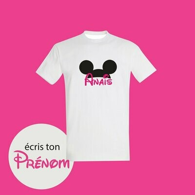 T-shirt enfant SOURIS ROSE personnalisable