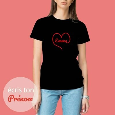 T-shirt femme COEUR (velour) personnalisable