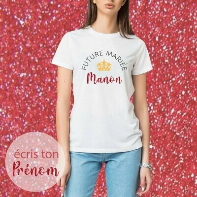 T-shirt femme MARIÉE (glitter) personnalisé