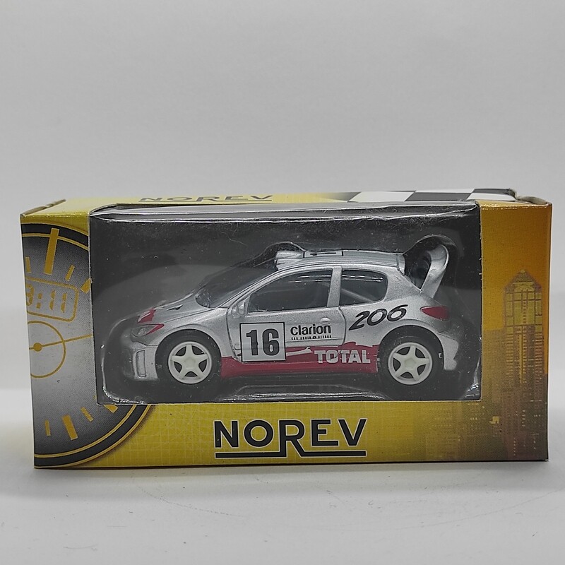 Peugeot 206 WRC grise N°16 Boite Minijet