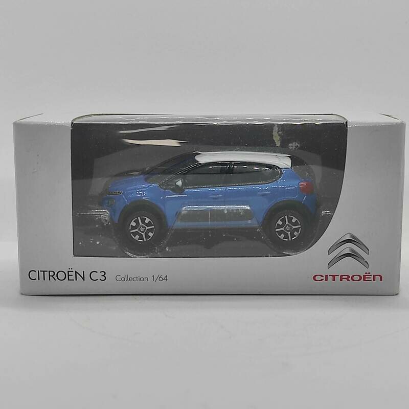 Citroen C3 2016 bleu toit blanc (ancien logo)