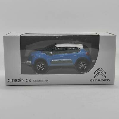 Citroen C3 2016 bleu toit blanc (nouveau logo)