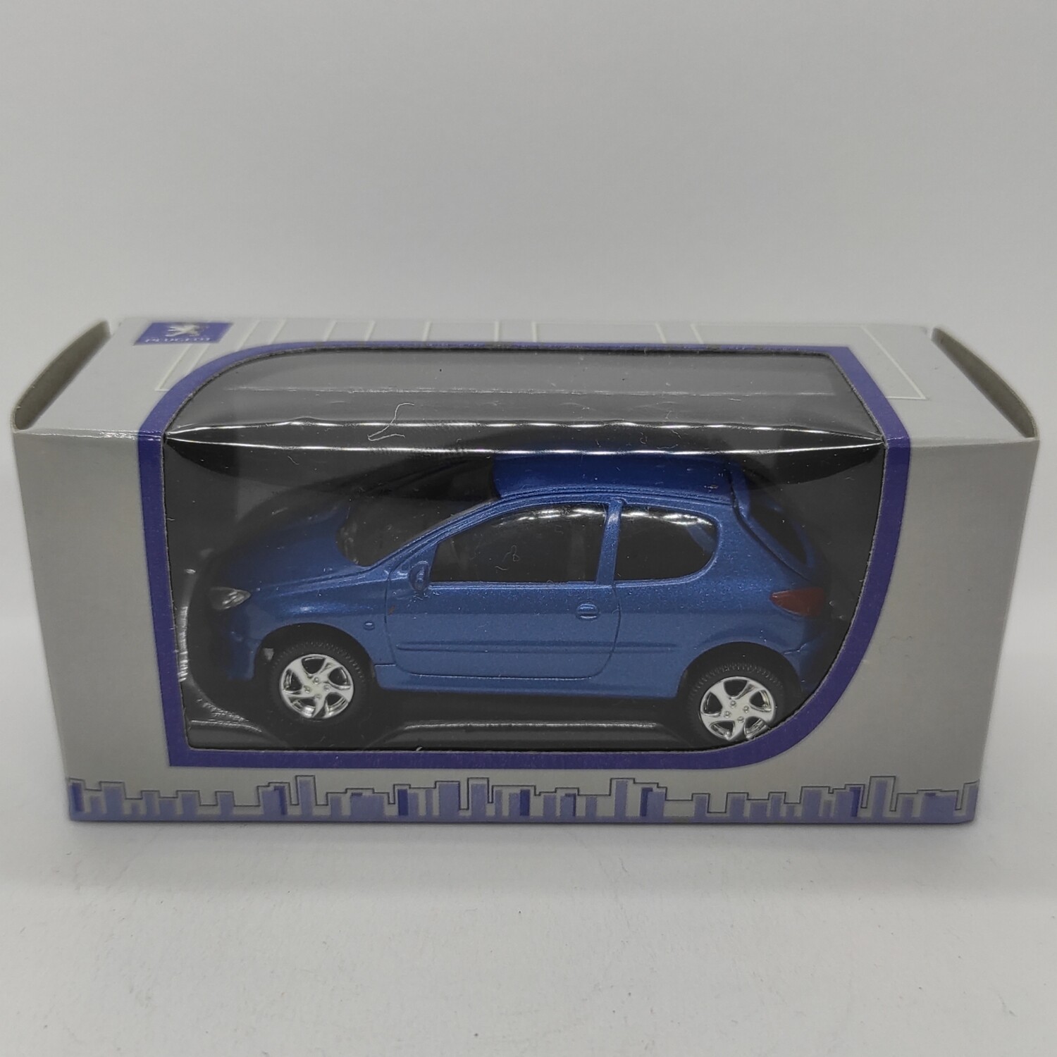 Peugeot 206 Bleu ( Chassis métal)