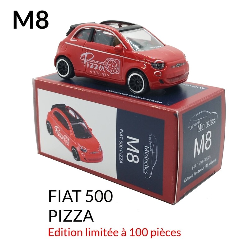 M8 Fiat 500 Icon "Livraison Pizza" (Majorette)