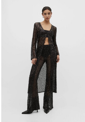Black Shiny Long Robe