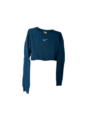 Nike Blue Cropped Hoodie