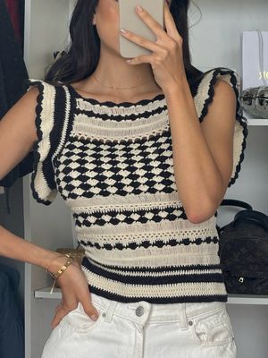 Black &amp; White Top