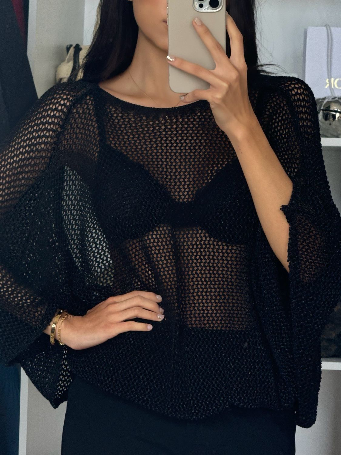 Black Transparent Blouse