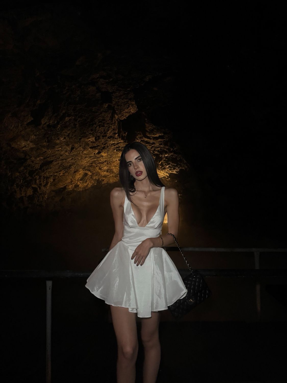 White Shiny Mini Dress