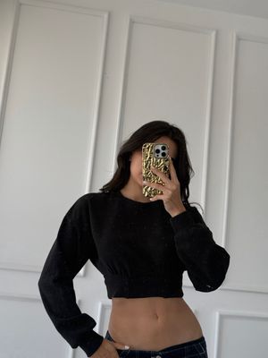 Cropped Black Hoodie