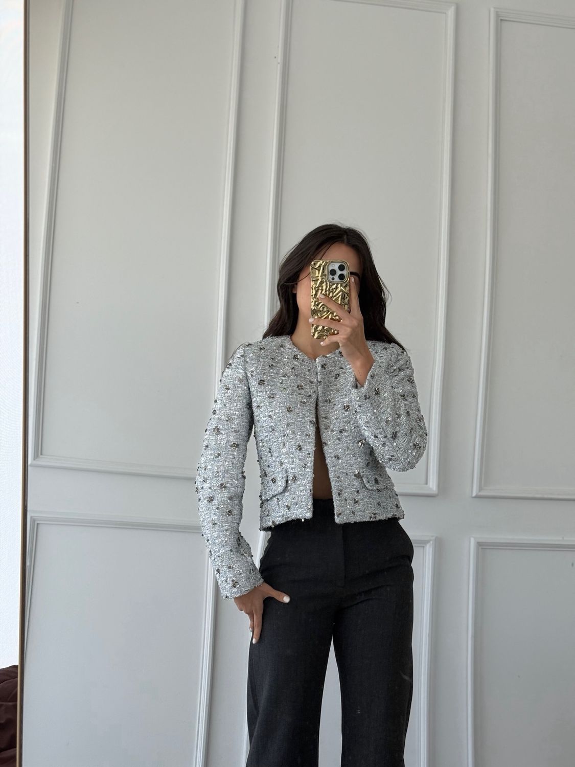 Fancy Silver Jacket New