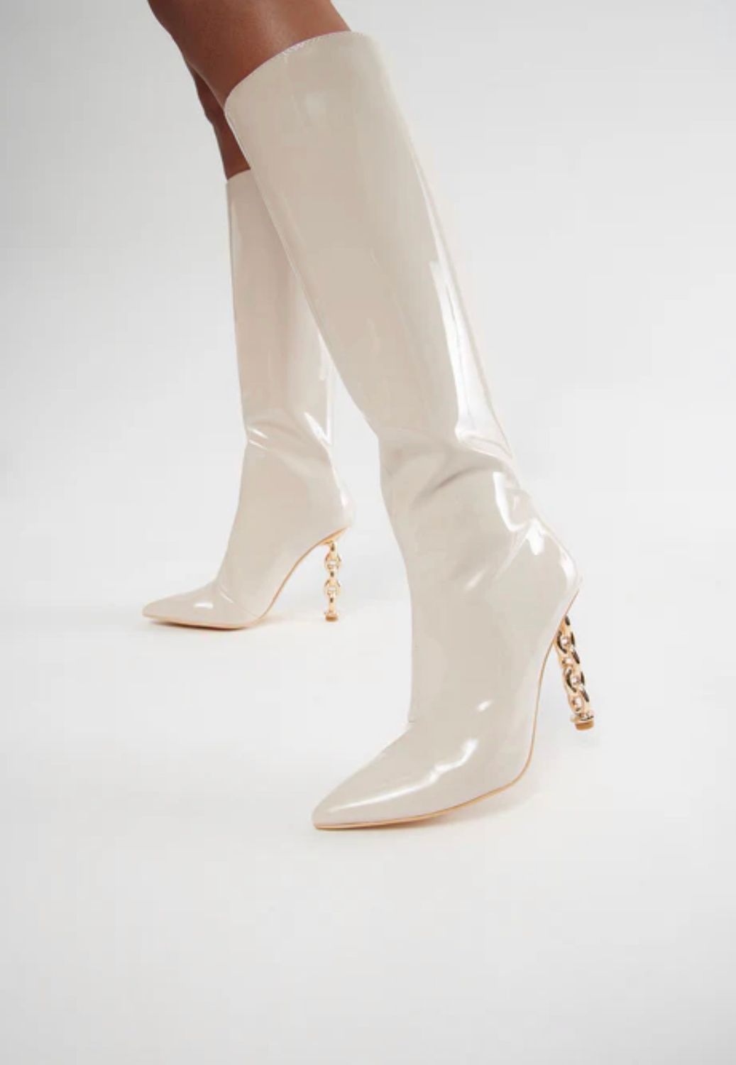 Beige Fancy Boots