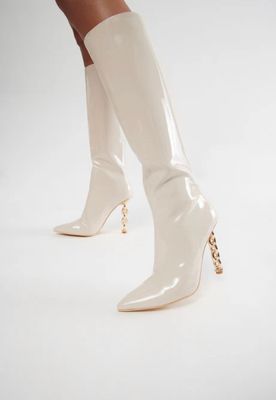 Beige Fancy Boots