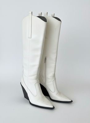 White Leather Boots